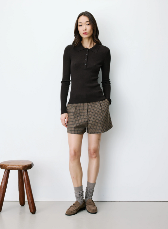 G&M - Knit Polo-Neck Sweater Angelo - Chocolat