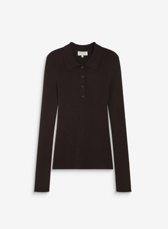G&M - Knit Polo-Neck Sweater Angelo - Chocolat