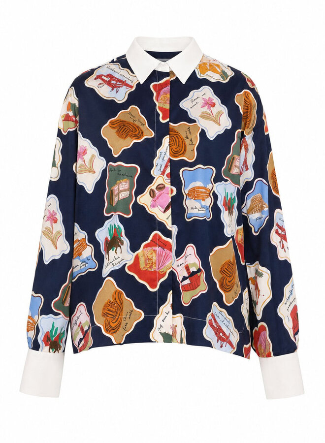 FRNCH - Avon Stamp Shirt - Navy