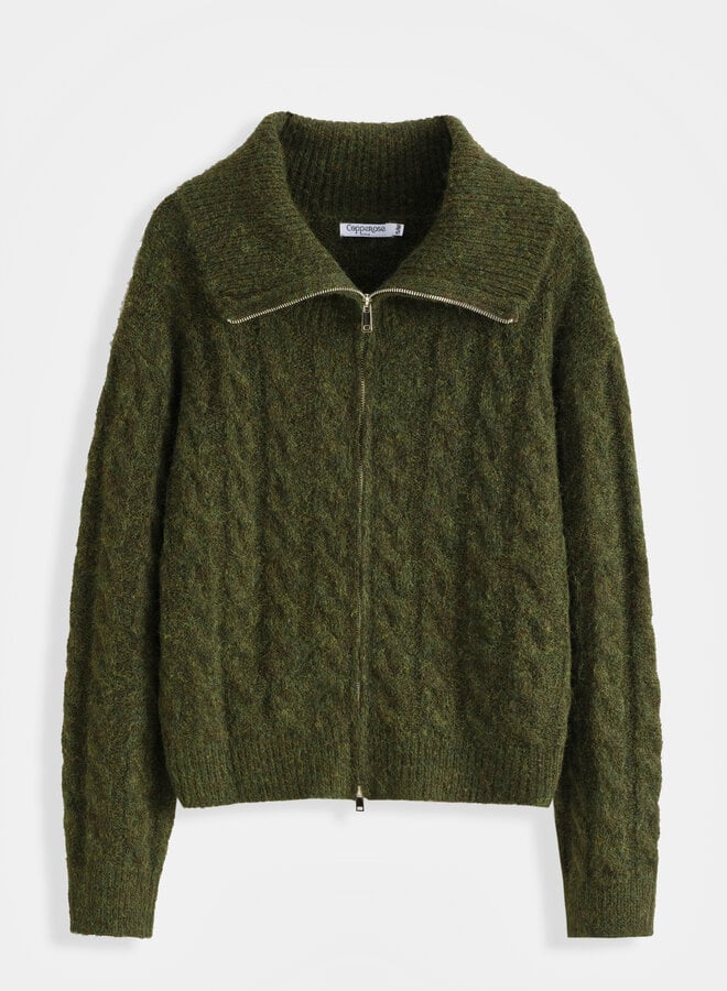 Zipper Cardigan Lou - Forest Green