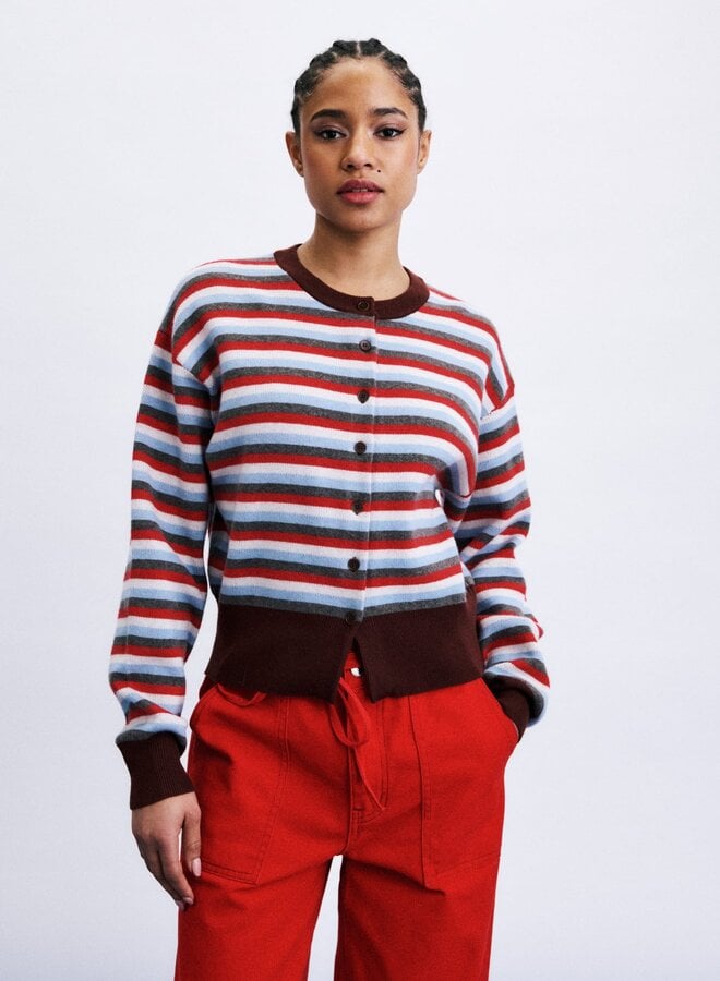 FRNCH - Cardigan - Scarf Set Shibuya - Red