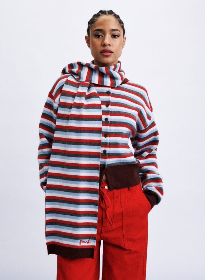 FRNCH - Cardigan - Scarf Set Shibuya - Red