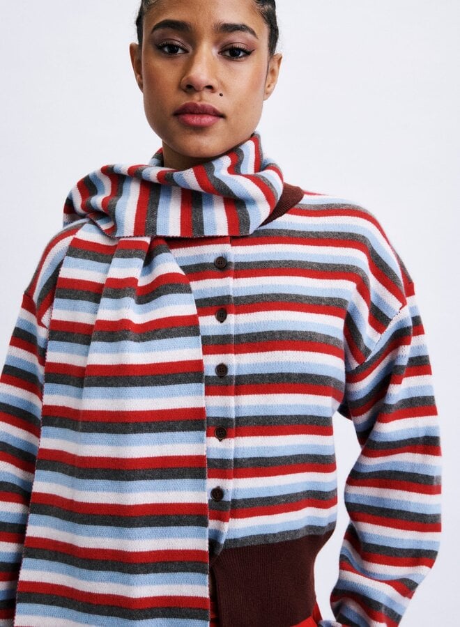FRNCH - Cardigan - Scarf Set Shibuya - Red