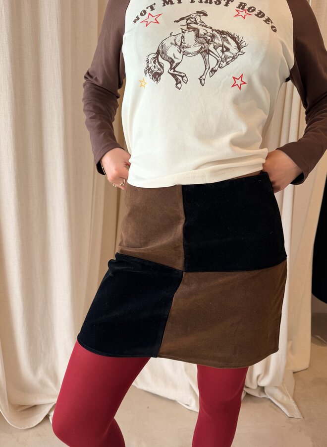 Checkered Skirt - Brown/Black