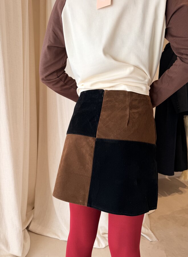 Checkered Skirt - Brown/Black