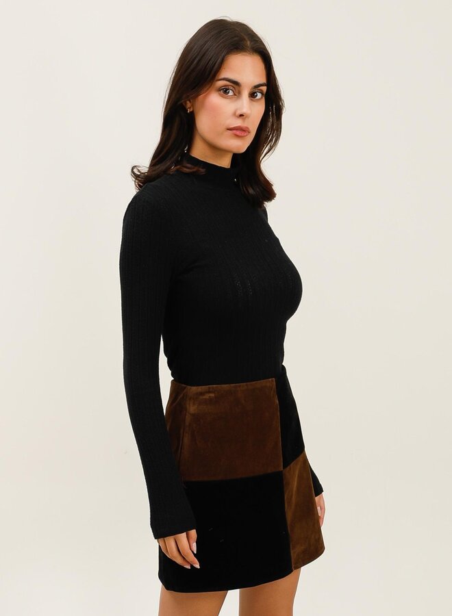 Checkered Skirt - Brown/Black