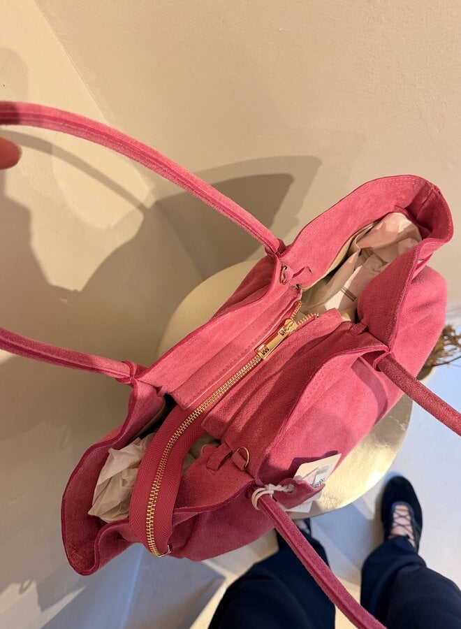 Pretty in Pink Suede Bag - Pink