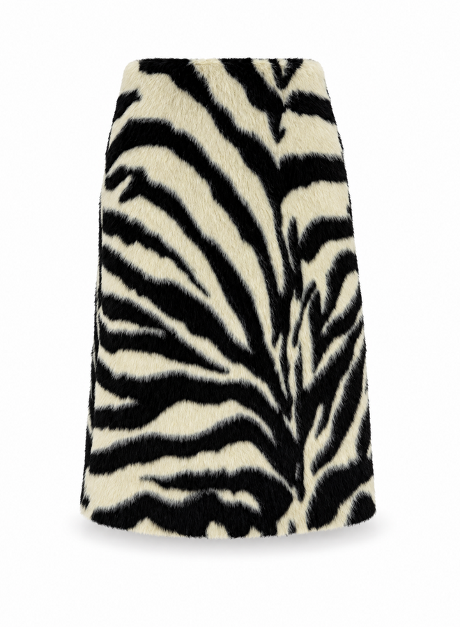 Midi Zebra Skirt - Black & White