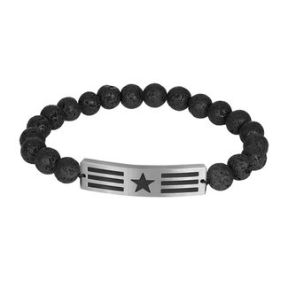 IXXXI Men Armband Son - Zilver Zwart