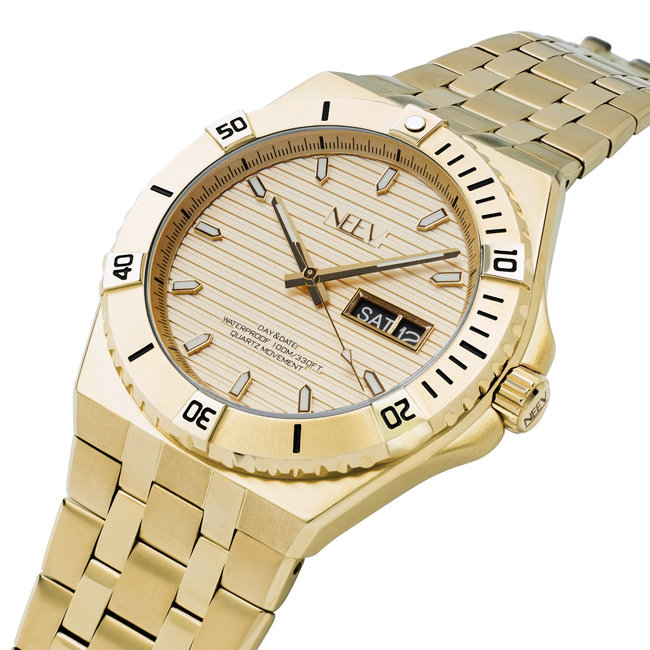 Horloge Day&Date Colmann | Staal Goud Champagne