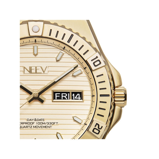 Horloge Day&Date Colmann | Staal Goud Champagne