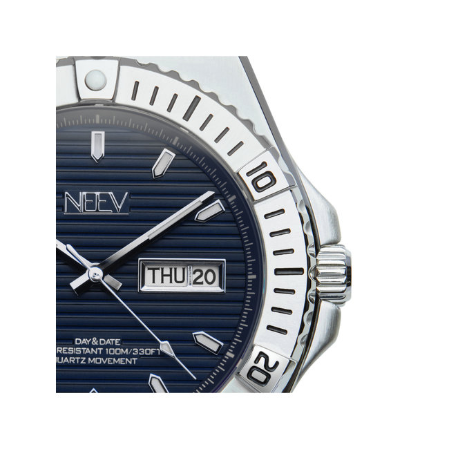 Horloge Day&Date Fender | Staal Zilver Blauw