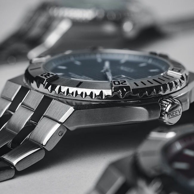 Horloge Day&Date Fender | Staal Zilver Blauw