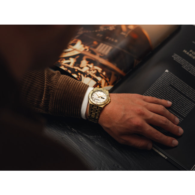 Horloge Day&Date Gulmann | Staal Goud Wit