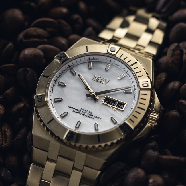 Horloge Day&Date Gulmann | Staal Goud Wit