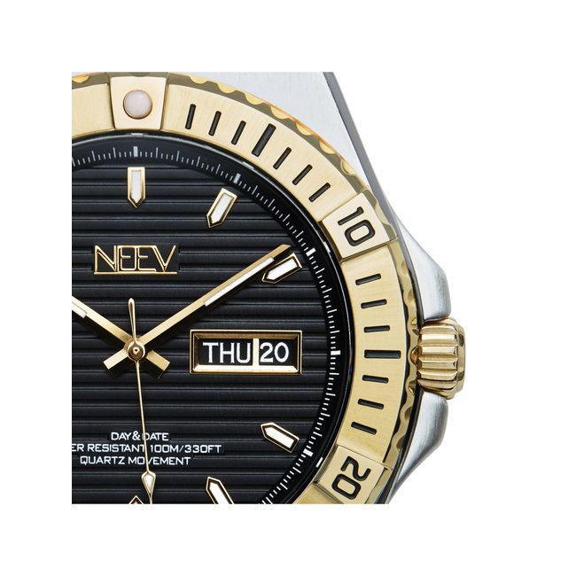 Horloge Day&Date Hackler | Staal Zilver/Goud Zwart