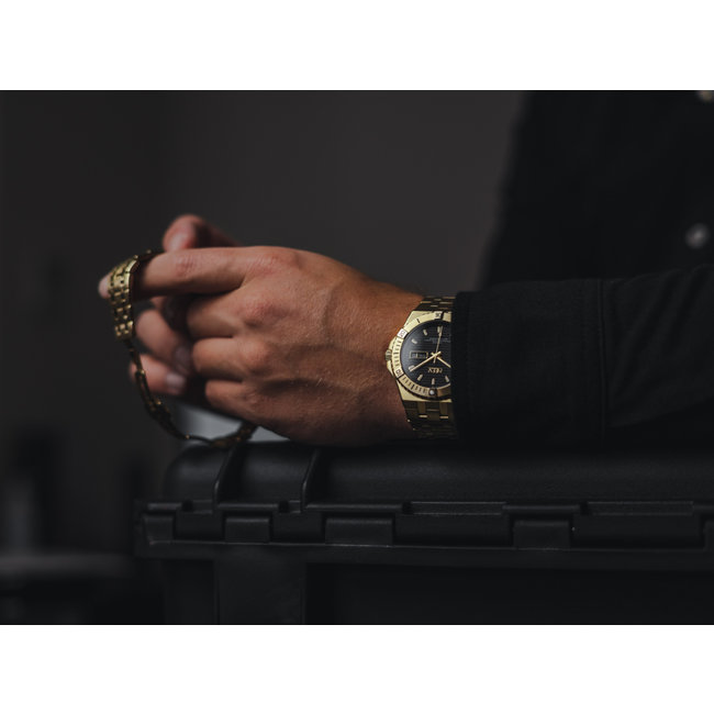 Horloge Day&Date Zimann | Staal Goud Zwart