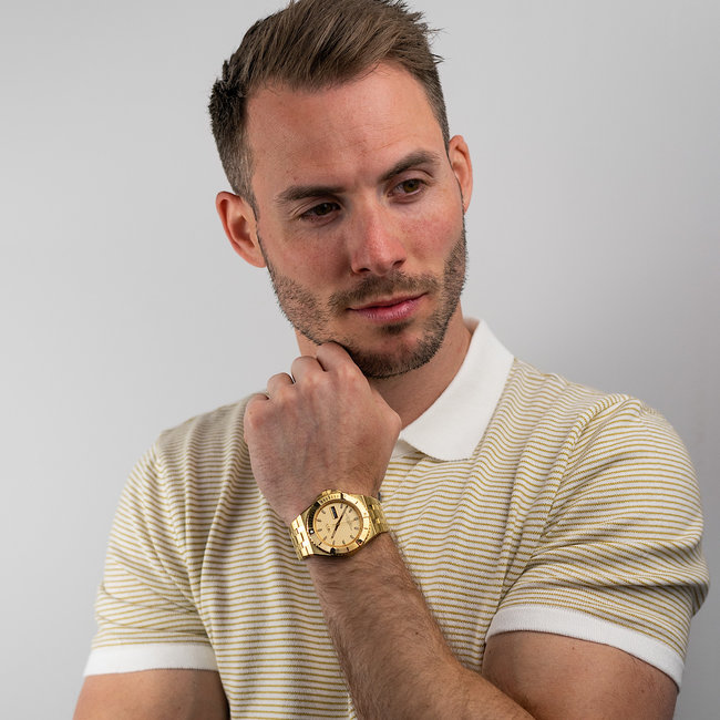 Horloge Day&Date Colmann | Staal Goud Champagne