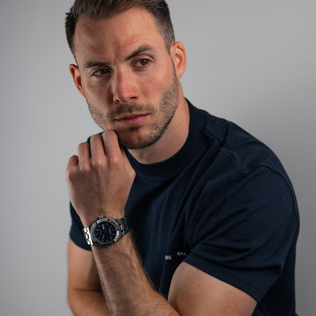 Horloge Day&Date Fender | Staal Zilver Blauw