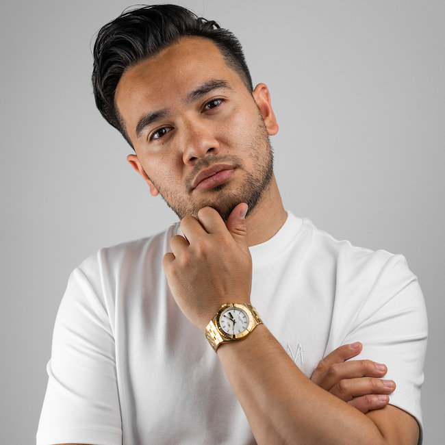 Horloge Day&Date Gulmann | Staal Goud Wit