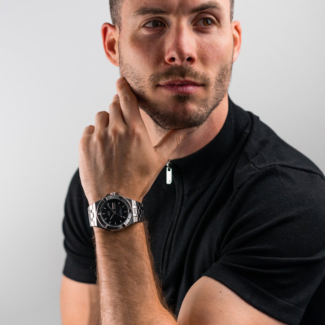 Horloge Day&Date Miller | Staal Zilver Zwart