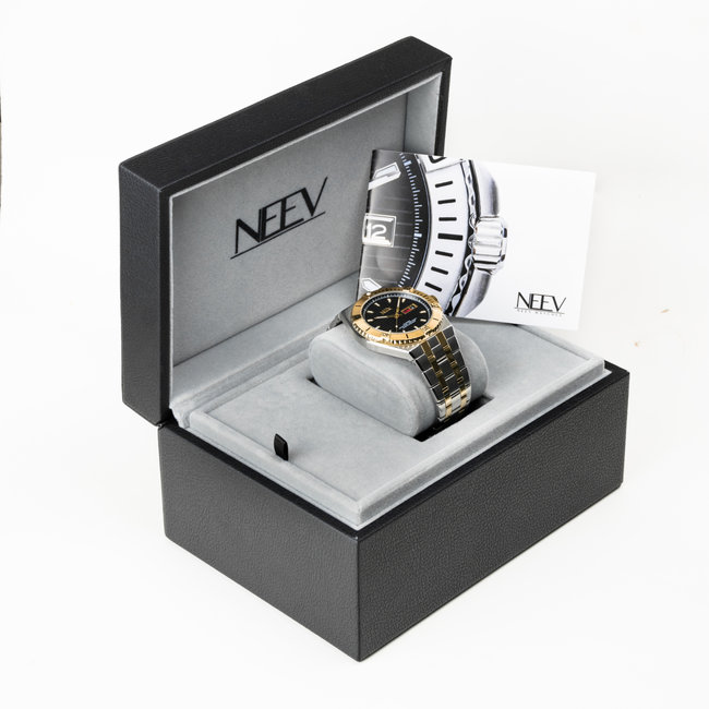 Horloge Day&Date Hackler | Leder Zwart/Zilver/Goud Zwart