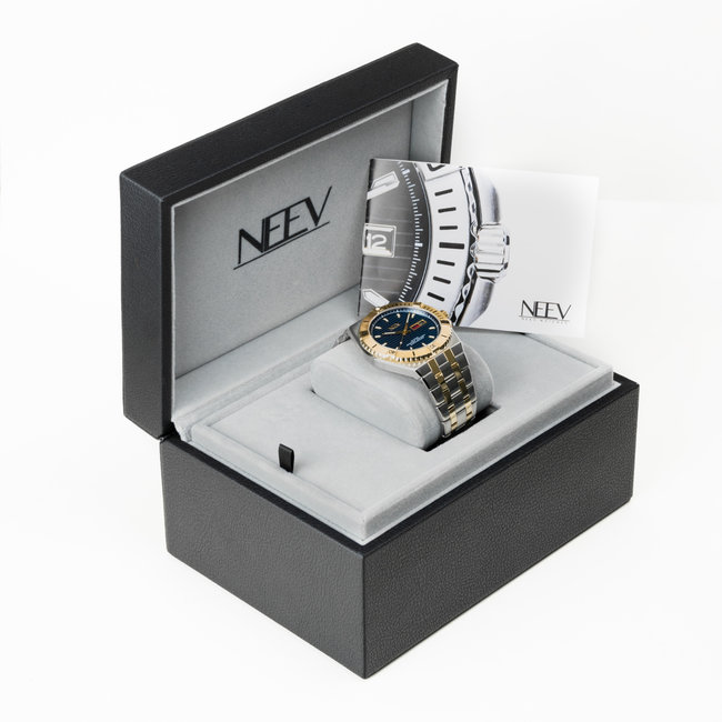 Horloge Day&Date Henderson | Leder Blauw/Zilver/Goud Blauw