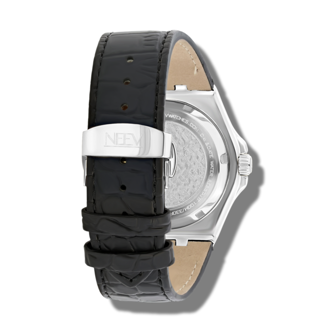 Horloge Day&Date Miller | Leder Zwart/Zilver Zwart