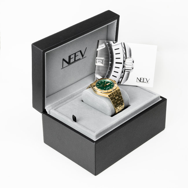 Horloge Day&Date Thurmann | Leder Groen/Goud Groen