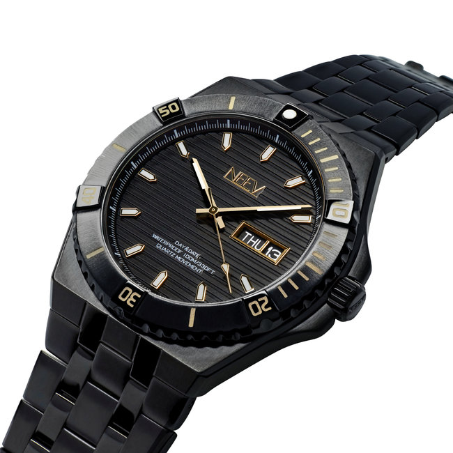 Horloge Day&Date Hester | Staal Zwart