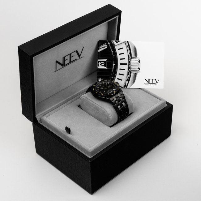 Horloge Day&Date Hester | Leder Zwart