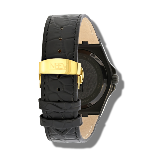 Horloge Day&Date Hester | Leder Zwart