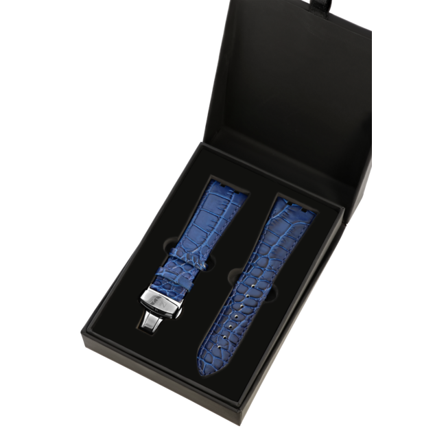 Blauw Lederen Band | 42mm | Staal