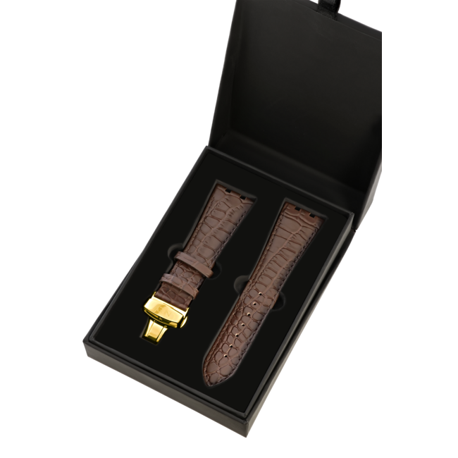 Bruin Lederen Band | 42mm | Goud