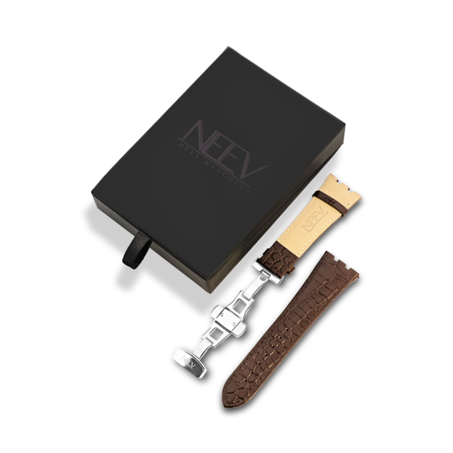 Bruin Lederen Band | 42mm | Staal