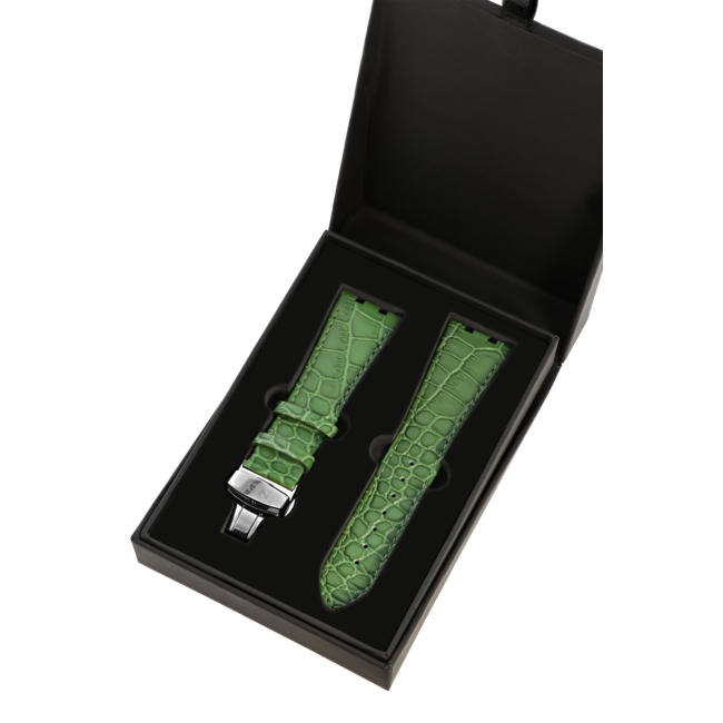 Groen Lederen Band | 42mm | Staal