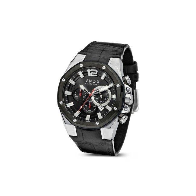 Horloge Wise Man Leder Zwart