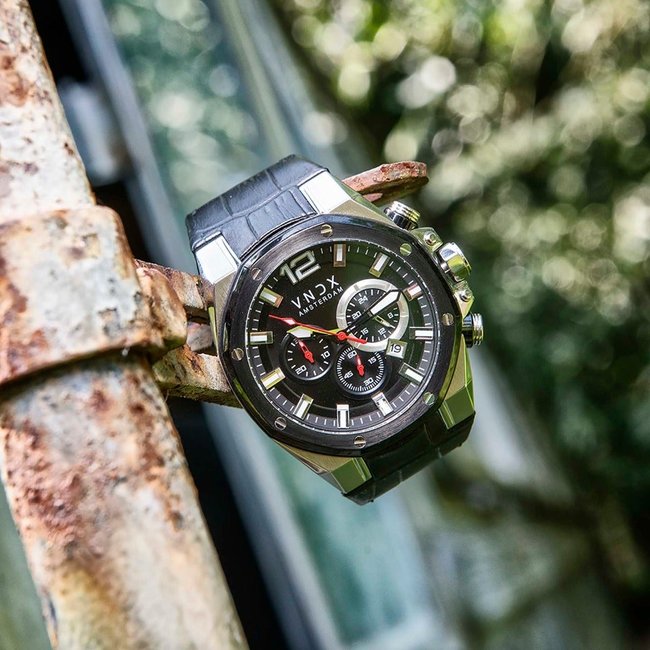 Horloge Wise Man Leder Zwart