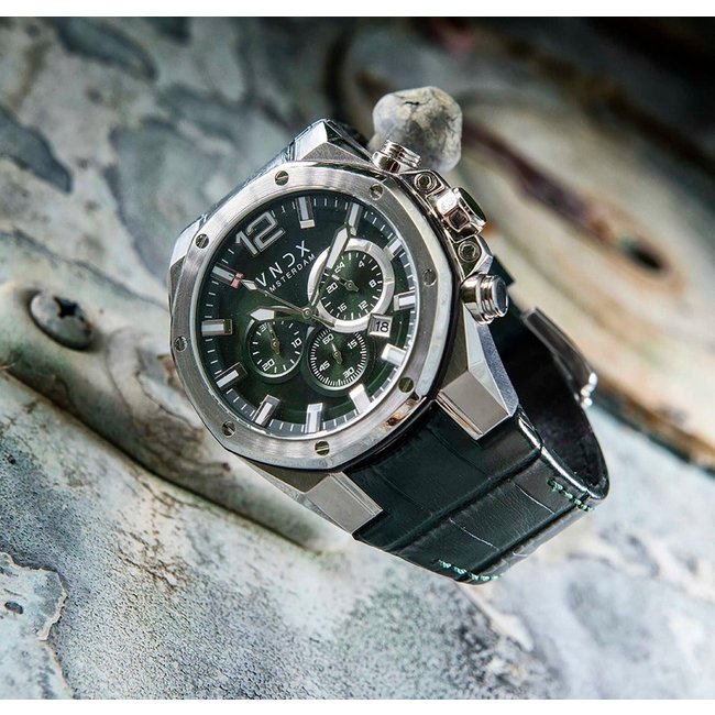 Horloge Wise Man Leder Groen