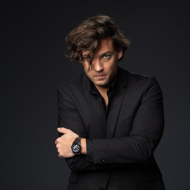 Horloge Wise Man Staal Zilver Blauw