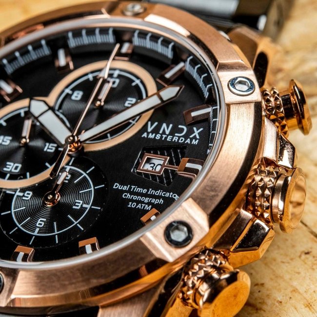 Horloge Young Rebel Big Boy Staal Zwart Rosé Goud