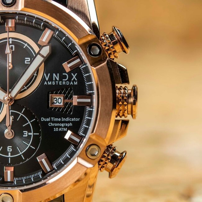 Horloge Young Rebel Big Boy Staal Zwart Rosé Goud