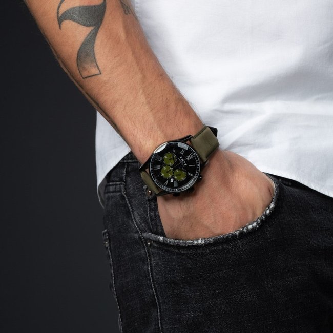 Horloge The Chief Leder Groen