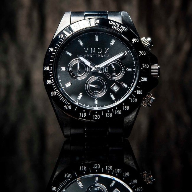 Horloge Dark DJ Staal Zwart