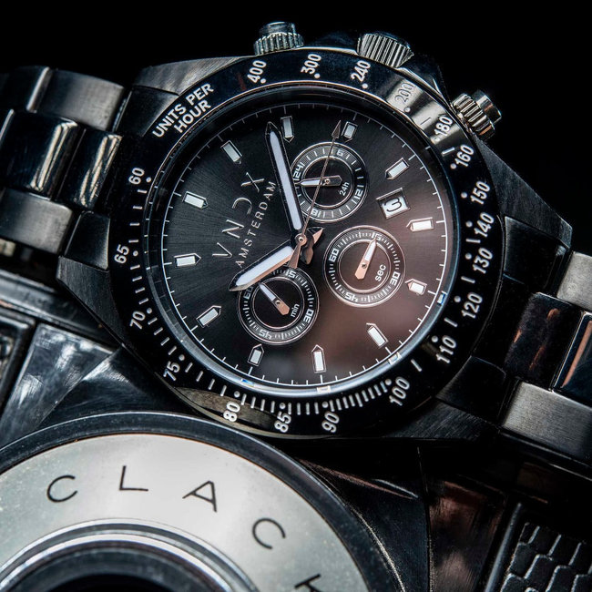 Horloge Dark DJ Staal Zwart