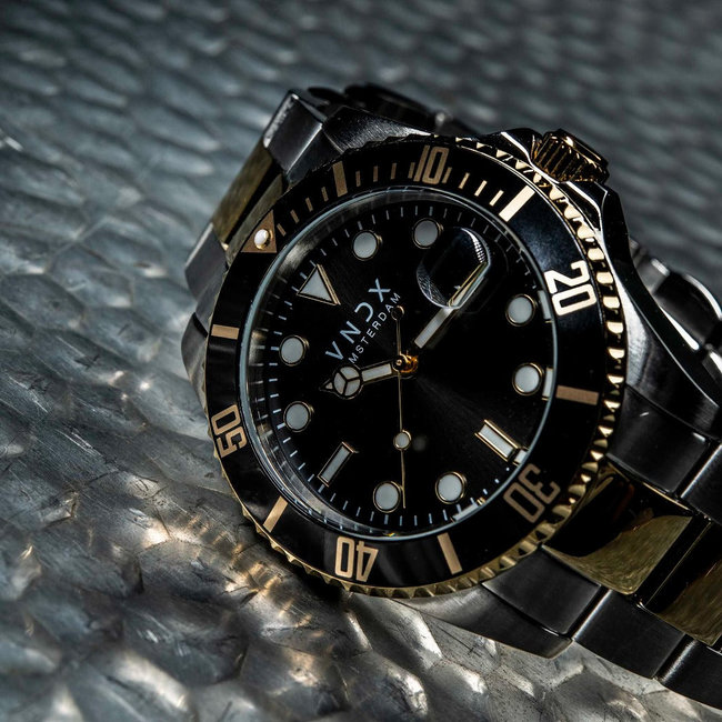 Horloge AMS. LXRY. MT Staal Zilver/Goud Zwart