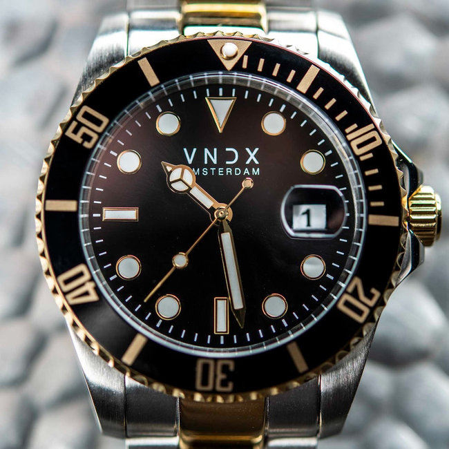 Horloge AMS. LXRY. MT Staal Zilver/Goud Zwart