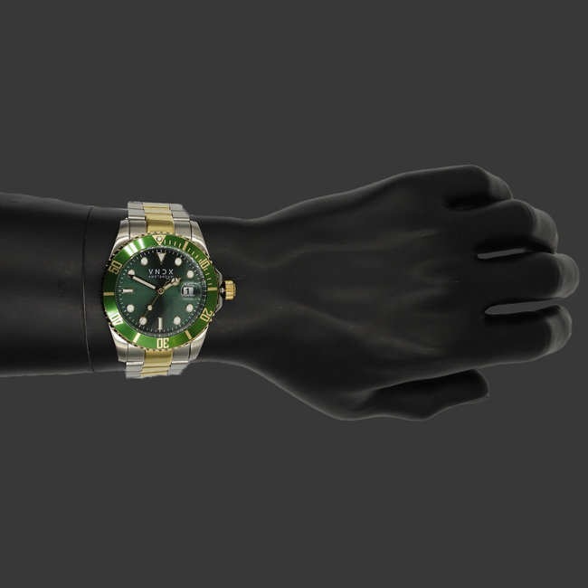 Horloge AMS. LXRY. MT Staal Zilver/Goud Groen