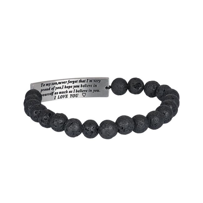 Armband Son - Zilver Zwart