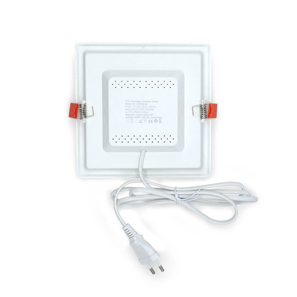 LED Downlight fyrkant - 12 watt - 165 x 165mm